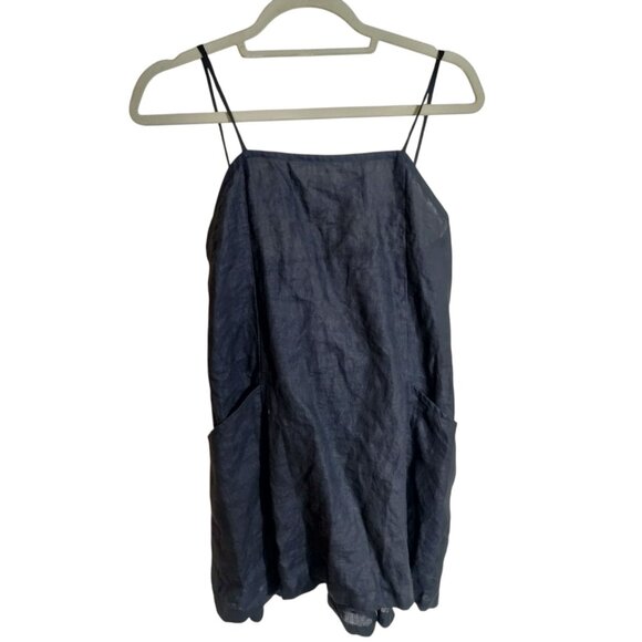Vitamin‎ a L143258 Womens Ecolinen Black Nola Mini Dress Cover-Up Size S - Picture 1 of 9
